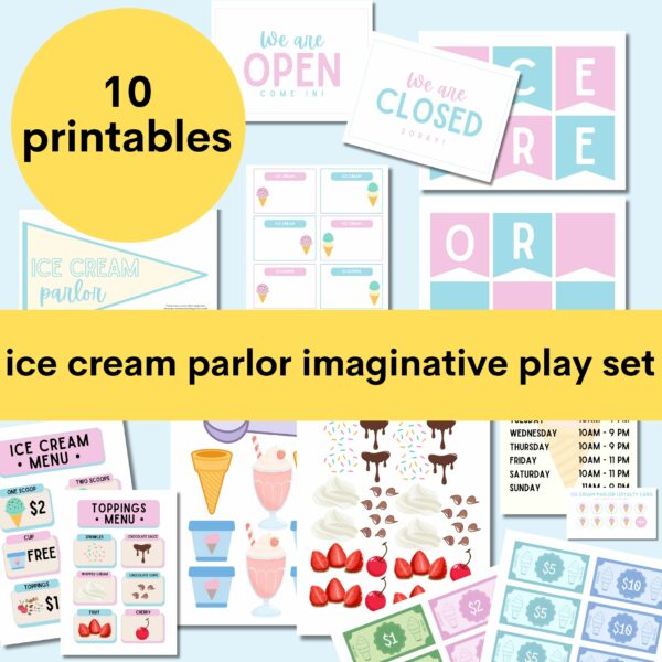 ice cream parlor imaginative play set