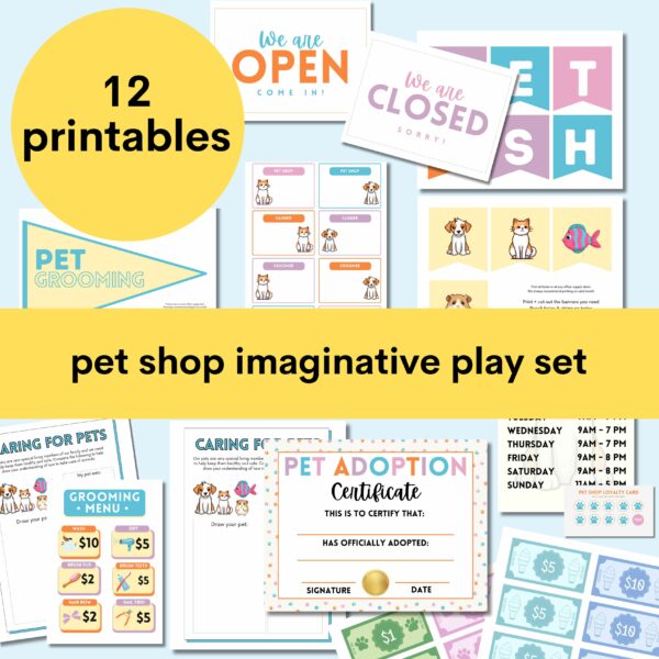 pet shop imaginative play set