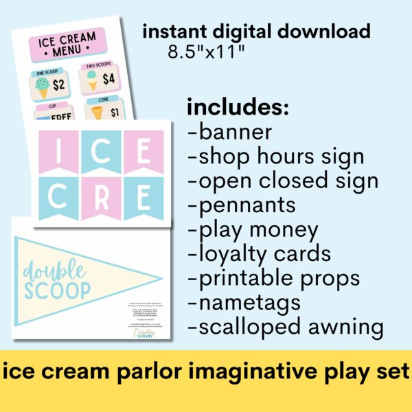 ice cream parlor imaginative play set