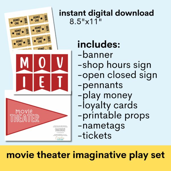 movie theater imaginative play set