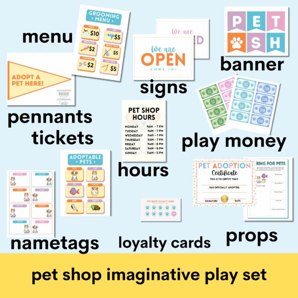 pet shop imaginative play set