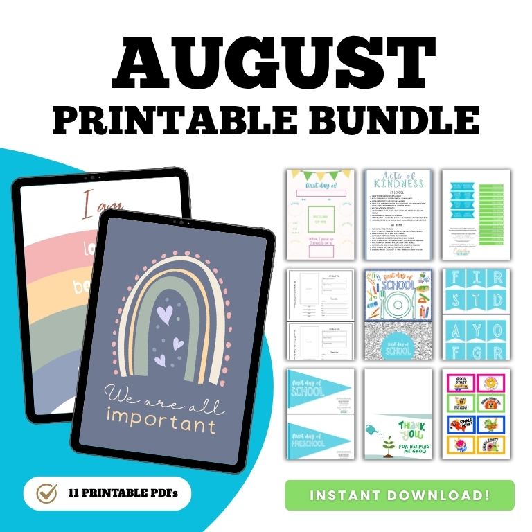 august printables bundle