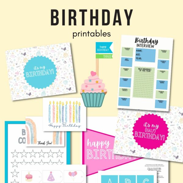 birthday printables bundle