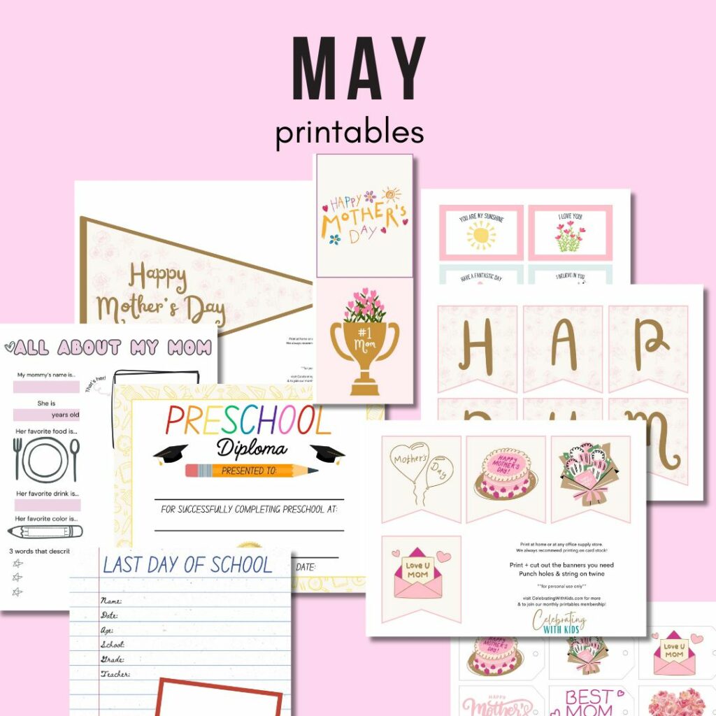 May printables bundle