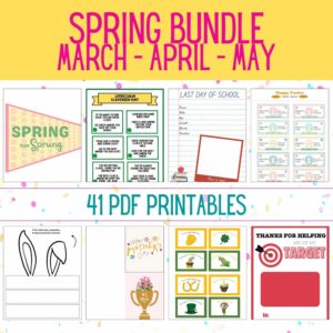 spring holidays printables bundle