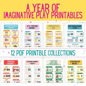 a year of imaginative play printables