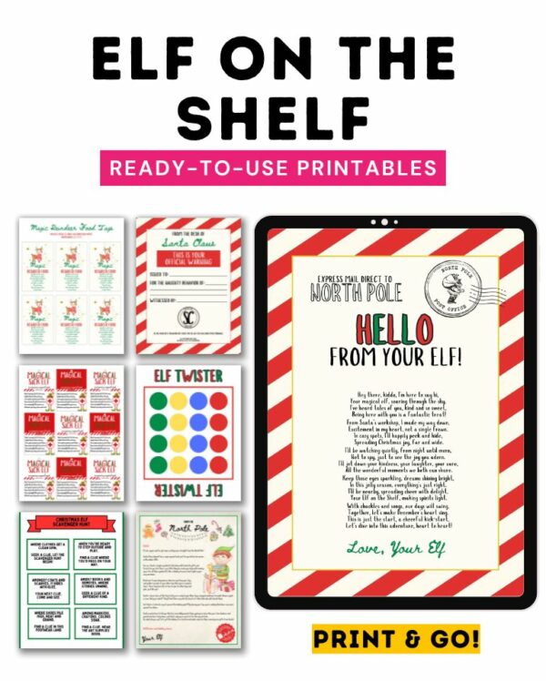 elf on the shelf printables mock up